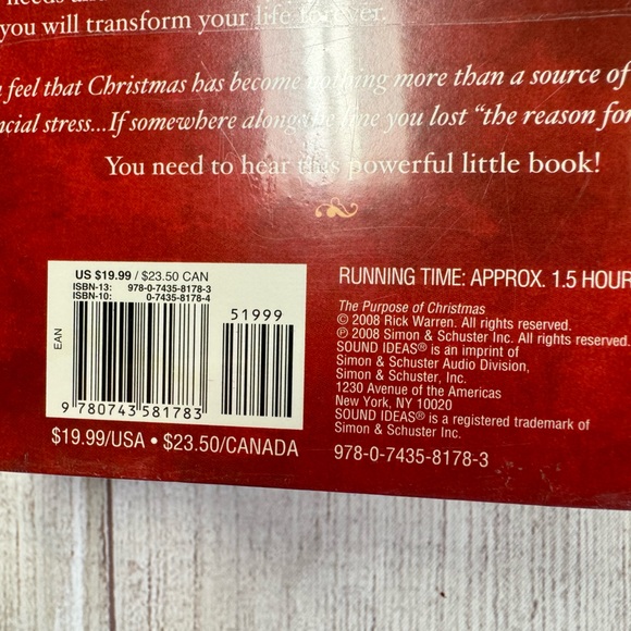 NWT The Purpose of Christmas by Rick Warren Audiobook Cd - Picture 3 of 3